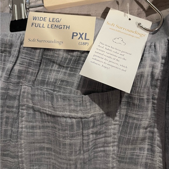 Soft surroundings light gray and white light weight pants. Size PXL - Picture 3 of 4